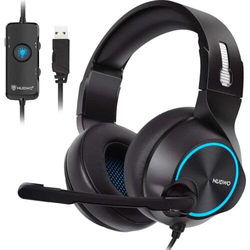USB game headset 7.1 surround sound USB headset with noise reduction microphone and RGB light Compatible