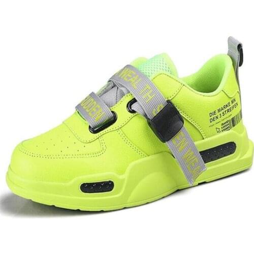 Mens sneakers Breathable Trainers vulcanized Buckle strap Platform Sneakers White Antiskid Men Running Sports Shoes