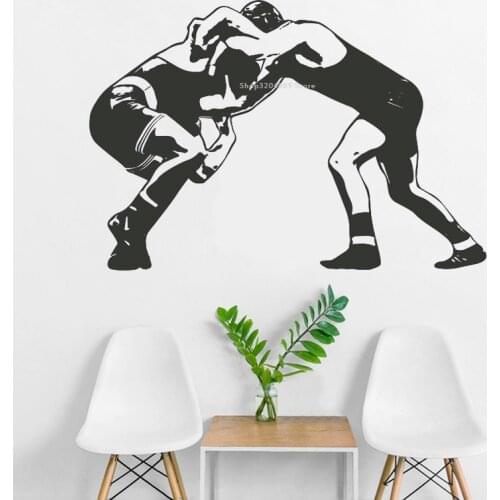 Wrestlers Fight Match Wall Sticker International competition Extreme Sport Decal Martial Decor Home Interior Removable DG381