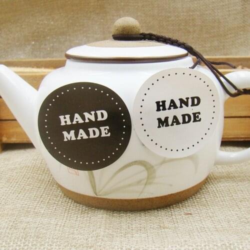 Wholesale 600pcs Black & White Handmade seal stickers ,Round Gift Seal Label Sticker For Party Favor Gift/Candy Box tag label