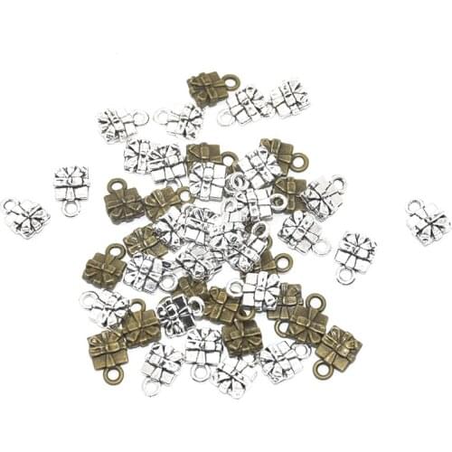 30pcs wholesale metal Christmas charms Gift Package charms for Jewelry Making Accessories