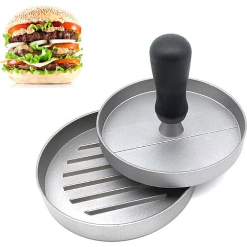 Round Shape Hamburger Press Aluminum Alloy Patty Hamburger Maker Non-Stick Meat Beef Grill Burger Press Kitchen Food Mold