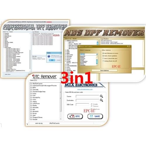 Professional DPF+EGR Remover 3.0 Lambda Hotstart Flap+MTX DTC Remover 1.8.5+unlocked kg +instal guide