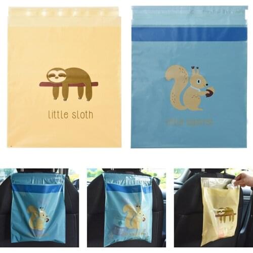 Self-Adhesive Portable Auto Vehicle PE Waterproof Waste Garbage Bags 30Pcs Easy Stick-on Disposable