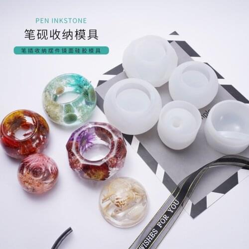 DIY crystal gutta percha mold pen inkstone table jewelry decoration creative silicone mold molds