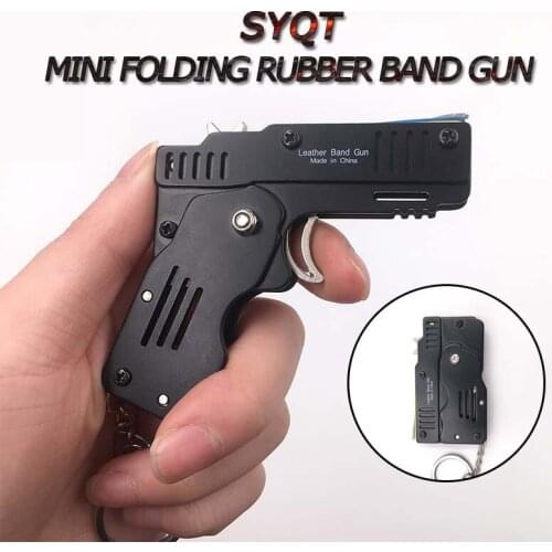 MINI Rubber Band Gun Foldable High Quality Outdoor Tools Mini Rubber Band Gun Child Gift Toy Continuous Hair Toy Pistol