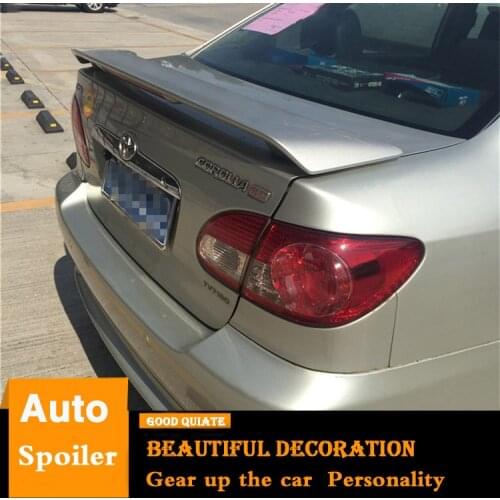 For Toyota Corolla Spoiler 2003 2004 2005 With brake lights ABS Material Car Rear Wing Primer Color Trunk Rear Spoiler Sport