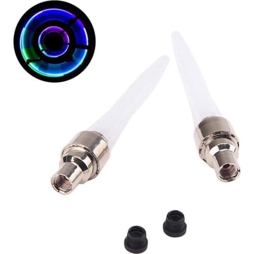 2Pcs Bicycle Night Safety Warning Lamp Bike Tire Valve Caps Wheel LED Light Dustproof Cover Truck for Motorcycle Car Accessories