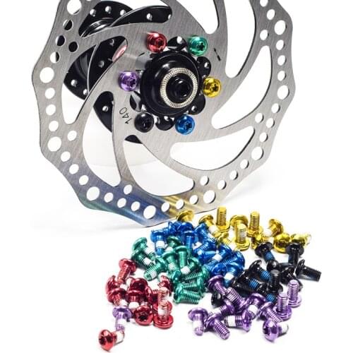 12Pcs Bicycle Brake Disc Screws Colorful Rotor Bolts Steel T25 M5*10mm For MTB Road Bike Parts Cycling Fixing Accessories