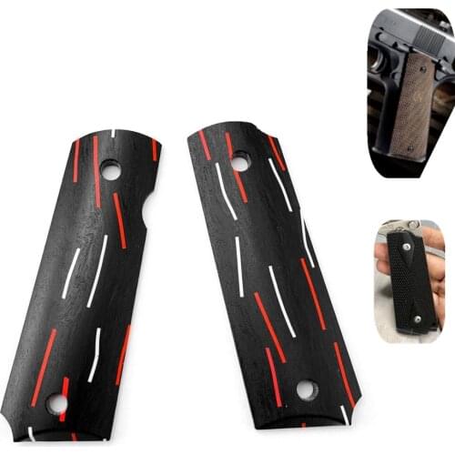 1 Pair Damascus Pattern G10 Hand Grips Patch Anti-slip DIY Handles Slabs Blanks For 1911 Models