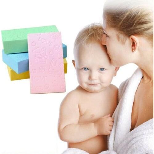 1X Baby Kids Shower Bath Rub Mud Sponge Soft Bathed Clean Brush Foam Block New