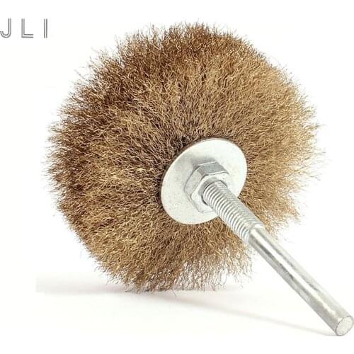 JLI 1pc 80*6mm Wire Rust Grinding Petiole Polished Steel Wire Brush Wheel for Rotary Tool Electric Abrasive Tools
