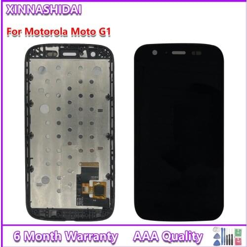 100% Tested LCD For Moto G G1 LCD Display With Touch Screen Digitizer Assembly With Frame For Motorola Moto G G1 XT1032 XT1033