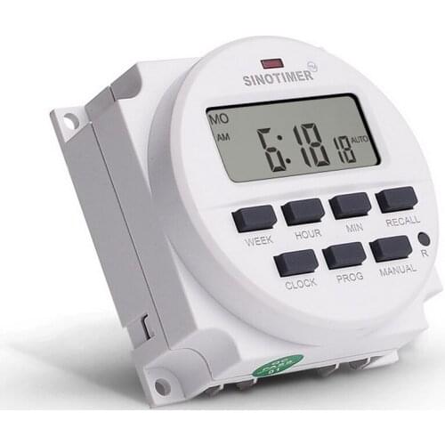 100pcs 15.98 inch Digital 220V 110V 24V 12V AC 7 Days Programmable Timer Switch with UL listed Relay inside TM618N