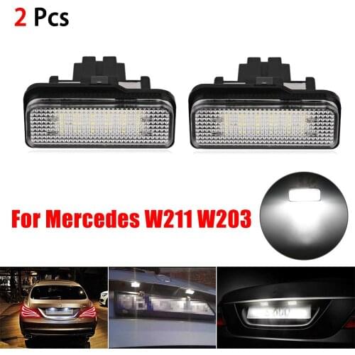 2Pcs Car No Error LED License Plate Lights Lamps For Mercedes W211 W203 5D W219 R171 Car Led Licence Number Plate Lamp Lights