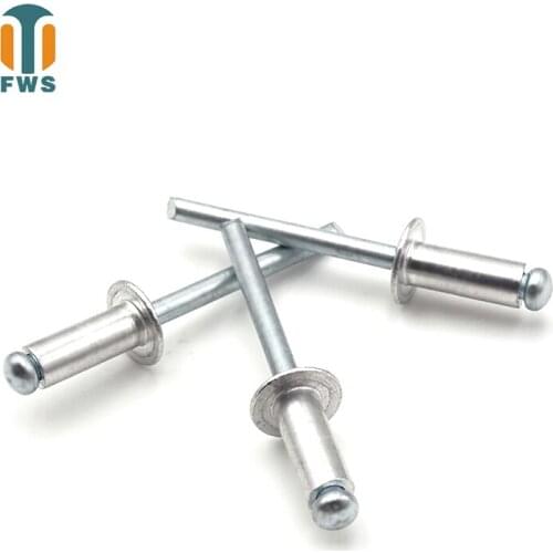 20PCS M4 M4.8 M5 Multi Sizes DIN EN ISO15977 GB/T12618.1 Aluminium Open End Round Head Blind Rivet for Furniture Car Aircraft