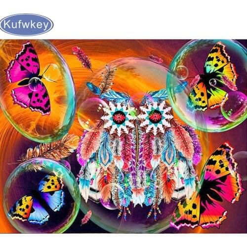 Diamond Embroidery colorful owl and butterfly resin square Diamond Painting Needlework Rhinestone 5d Drill DIY Mosaic Crystal
