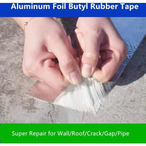 Aluminum Foil Butyl Rubber Tape Self Adhesive Duct Tape Super Repair Crack Waterproof Tape for Roof Pipe Stop Leak Sticker скотч
