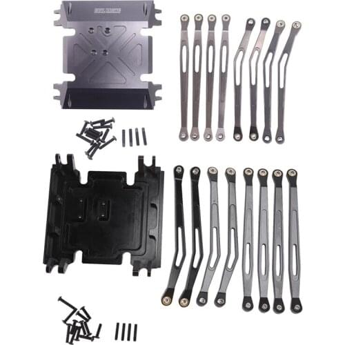 For 1/10 Rc Axial Wraith Full Aluminum Skid Plate with 8 Suspension Link Rod