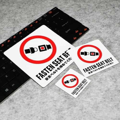 GalonDeco Fashion Safety Warning Mark Fasten Seat Belt Driving Safety Car Stickers Decoration Decals