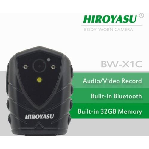 HIROYASU BW-X1C HD 32GB 1080P 30fps BODY-WORN CAMERA Video Speaker Microphone with Wireeless Bluetooth & PTT