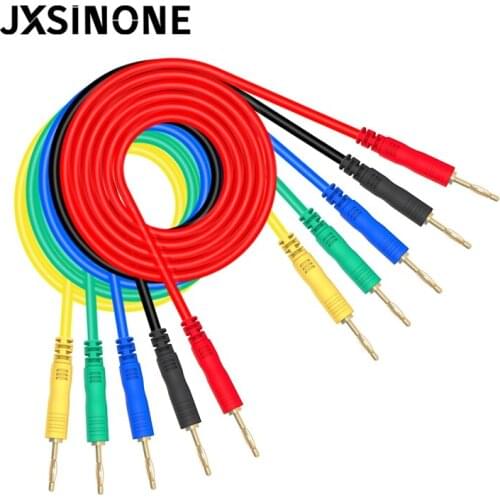 JXSINONE 2mm Dual Gold Plated Copper Banana Plug PVC Test Lead 5color 500V/5A electrical accessories for Multimeter