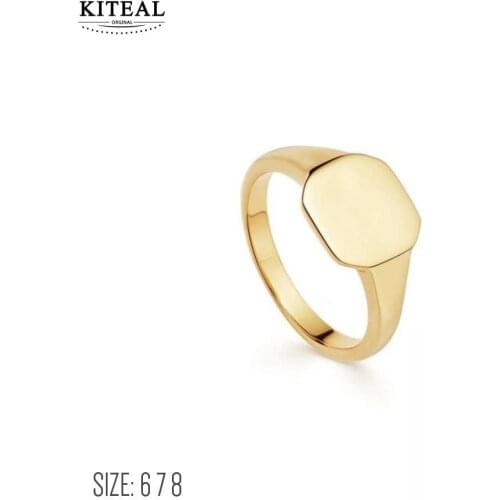 KITEAL 2021 trend 18KGP Gold Filled size 6 7 8 women Joint Knuckle Rings Square minimalism prices in euros luxury