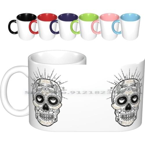 Coffee Brings Me Back From The Dead Ceramic Mugs Coffee Cups Milk Tea Mug Skull Sugar Coffee Dead Skeleton Death Artistic Candy
