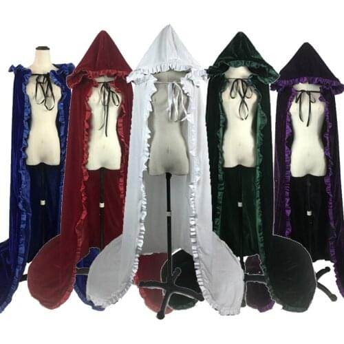 Halloween Cosplay Costume Adult Women Five Colors Princess Dress Cape Carnival Party Stage Performance Clothing Accessories