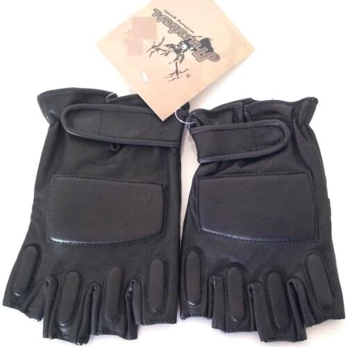Swat half finger leather glove