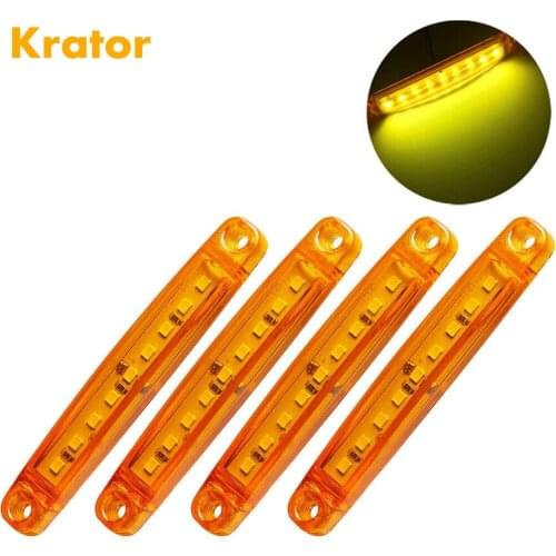 Krator 4PCS Amber 24V 9 LED Side Marker Light for Trailer Truck Boat BUS Indicator RV Lamp Waterproof