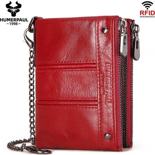 2020 Fashion Womens Wallet Luxury Brand Cow Leather Small Coin Purse Slim Wallets RFID Portomonee Lady Quality Money Bag