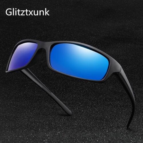 Glitztxunk Mens Polarized Sunglasses 2020 Night Vision Square Sun Glasses For Men Women Brand Sports Goggles UV400 Gafas de sol