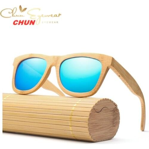 Brand Design Handmade Natural Wooden Bamboo Sunglasses Luxury Sunglasses Polarized Wooden Oculos de sol masculino M303 + Case