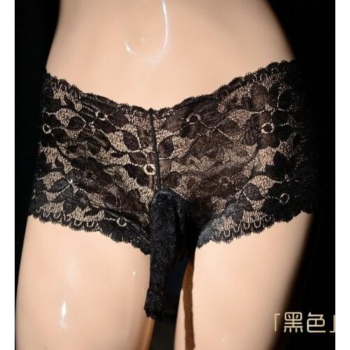 Mens Underwear A Casing Briefs Double Layer JJ Set Undershorts Sexy Lingerie Low Waist Lace Men Underwear Home Clothing Hipster