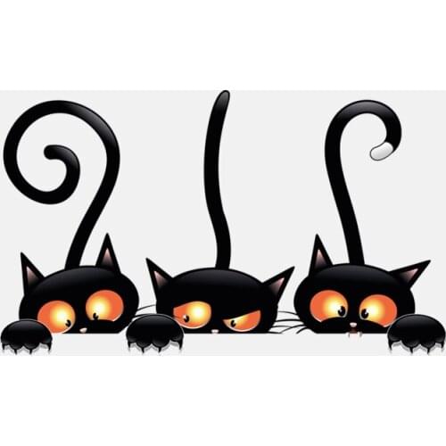 PLAY COOL Funny Cat Peeking Through The Window Car Sticker Cartoon PVC Decals for Audi Bmw Toyota Honda Lada Vw Ford,15CM*9CM