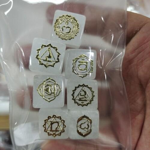 1 bag 7 pcs 2*2cm Natural amethyst white crystal pink crystal Fortunetelling Stone Stone Stone Stone Reiki Healing Decoration