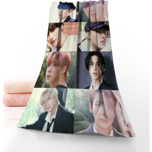 New Custom ATEEZ Towel Printed Cotton Face/Bath Towels Microfiber Fabric For Kids Men Women Shower Towels 70X140cm