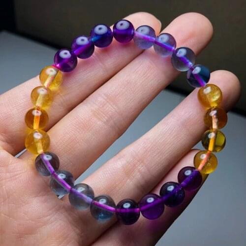 Wholesale Color Fluorite Natural Stone Bracelets Round Beads Bracelet Beauty for Women Single lap Bracelet Jewelry JoursNeige