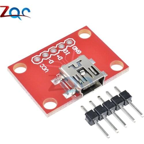 Mini USB Adapter Connector Plate Breakout Board 5Pin For USB Mini-B Extension 5V 100mA Board Electrical Components