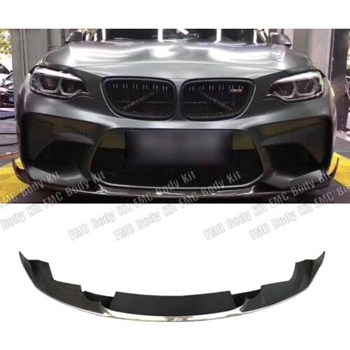 Real Carbon Fiber Front Lip Bumper Diffuser Shovel For BMW 2 Series M2 F87 Car Modify 2014 Up Body Kit Protector MP Style