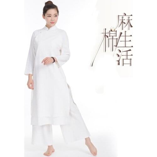 Strong hui 6028 cotton and linen suit dress linen suit yoga meditation 2019 new outfit wide-legged pants big yards