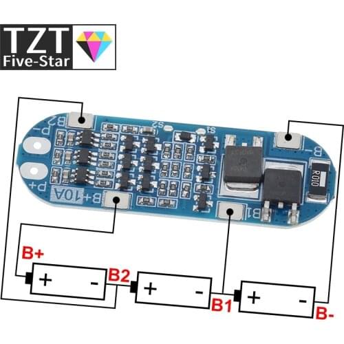 TZT 3S 10A Li-ion Lithium Battery 18650 Charger Protection Board 11.1V 12.6V