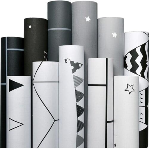 Vinyl Self Adhesive Wallpaper Nordic Style Waterproof Wallpapers for Kitchen Backsplash Lving Room Bedroom Home Decor