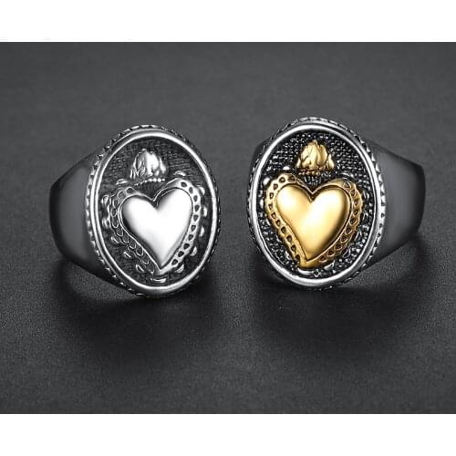 Vintage Claddagh Retro Style Stainless Steel Ring Heart Crown Wedding Rings For Women Friendship Love Brand Jewelry