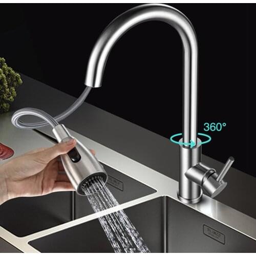 Pull Out Kitchen Water Filter Tap Shower Sprinkler Kitchen Spray Nozzle Tap Pull Out Faucet Quick-connect Hose