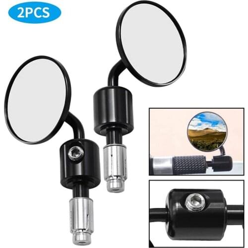 2pcs Motorcycle Rear View Mirrors Handlebar End Mirror 22mm CNC Bar 360 Rotation Foldable for Vespa BMW Cafe Racer Road Bicycle