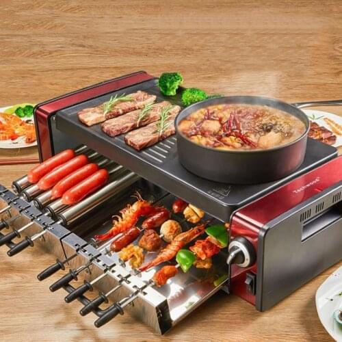 Household Electric Barbecue Machine Multifunctional Korean Style Smokeless BBQ Grill Hot Pot & BBQ Integrated Machine