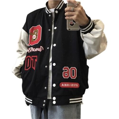 Women Oversized Varsity Jacket Long Sleeve Y2k Zip Up Bomber Jacket Letter Print Baseball Coat Biker Outwear Streetwear