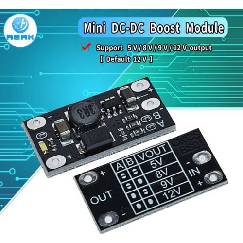 1.5A Multi-function Mini Boost Module Step Up Board 5V 8V 9V 12V LED Indicator Diy Voltage Module 3.7V lithium battery boost